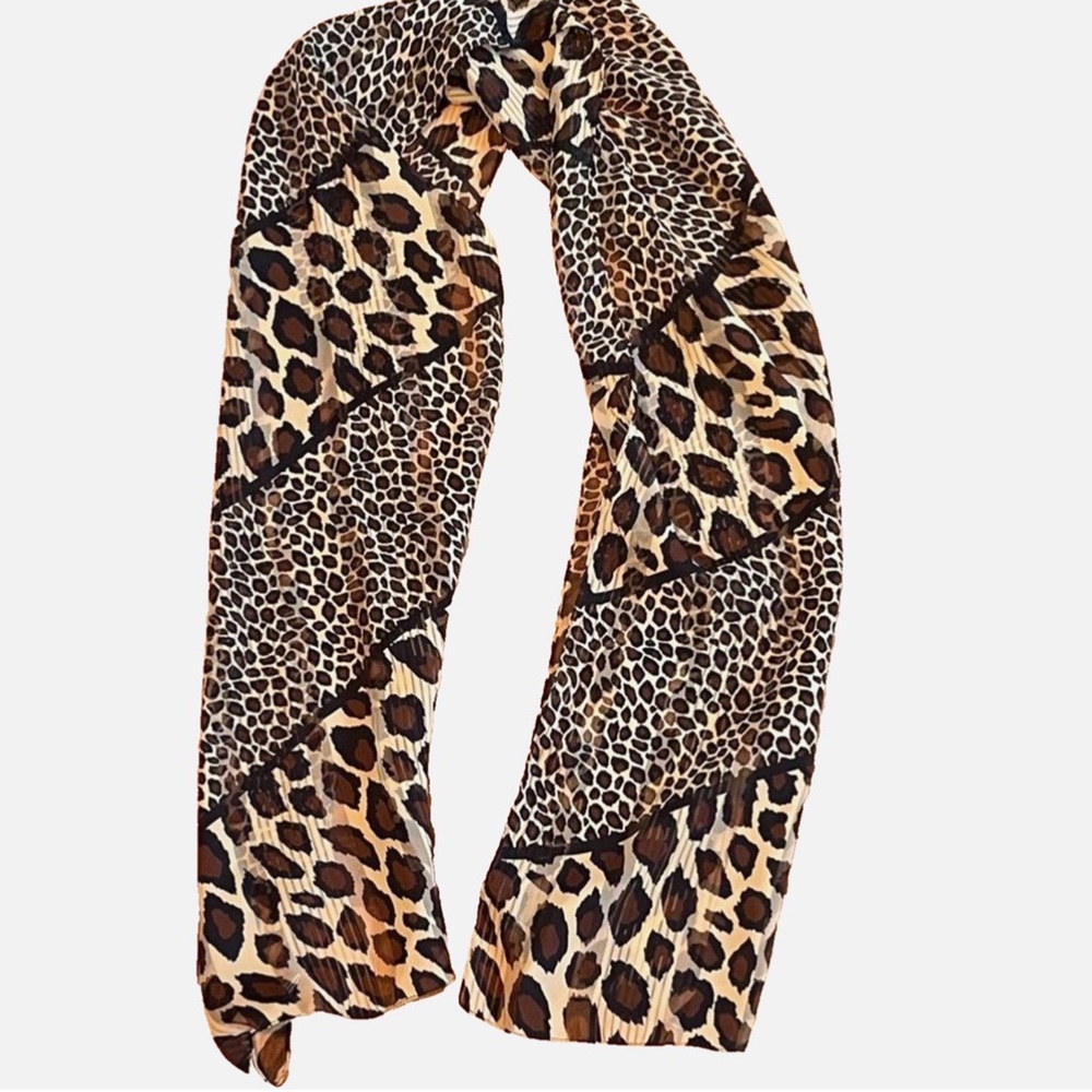 Vintage Federico Porta Leopard Print Scarf Made in Italy Animal Print Wrap